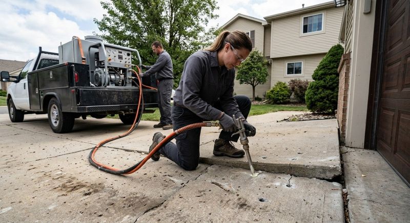 Sunken Driveway Lifting in Des Moines, IA